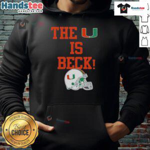 Alt Text: Nice Miami Hurricanes football The U is Beck hoodie featuring team colors and logo for fans and athletes.