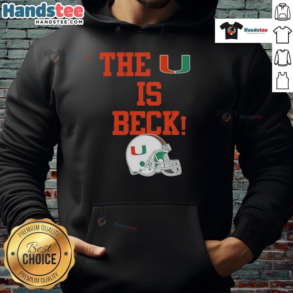 Alt Text: Nice Miami Hurricanes football The U is Beck hoodie featuring team colors and logo for fans and athletes.