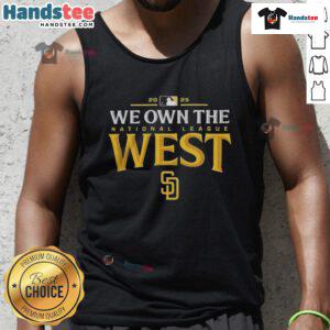 2025 San Diego Padres AL West Division Champions tank top, celebrating team pride and victory in stylish apparel.