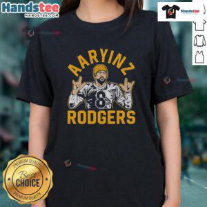 Alt Text: Stylish ladies tee featuring Aaron Rodgers design, perfect for Pittsburgh Steelers fans and football enthusiasts.