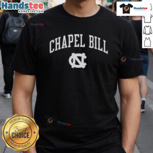 Alt Text: Nice Tar Heel Football Chapel Hill T-Shirt featuring blue and white colors, perfect for North Carolina fans.