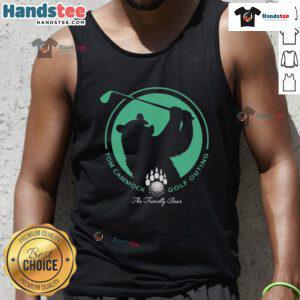 Tom Cammock Golf Outing tank top featuring Nice the Friendly Bear design, perfect for golf enthusiasts.
