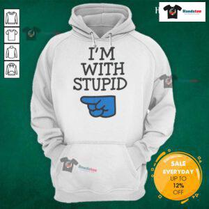 Funny 'Nice Todd Is Im With Stupid' hoodie in vibrant colors, perfect for casual wear and humor lovers.