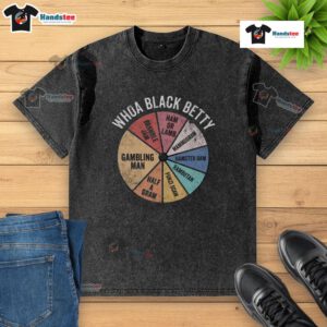 Nice Whoa Black Betty washed t-shirt featuring a vintage design, perfect for casual wear and adding style to your wardrobe.