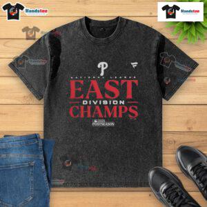 2025 MLB Postseason Philadelphia Phillies NL East Division Champions washed t-shirt showcasing team pride and victory.
