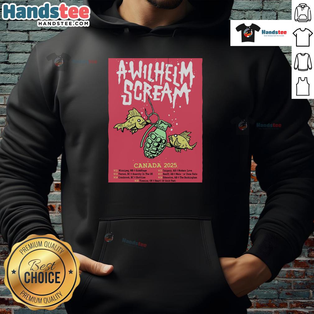 Official A Wilhelm Scream 2025 Canada Tour Poster hoodie featuring vibrant design and tour details.