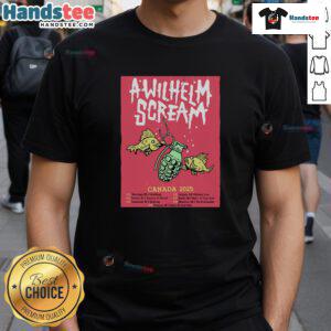Official A Wilhelm Scream 2025 Canada Tour Poster T-Shirt featuring vibrant graphic design and tour dates for fans.