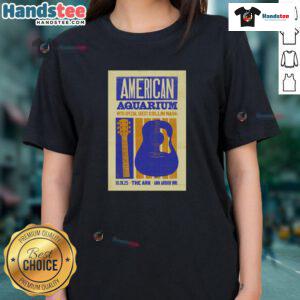 Alt Text: Official American Aquarium Oct 1st 2025 poster for The Ark, Ann Arbor, Michigan on a ladies tee design.