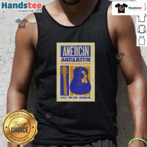 Official American Aquarium Oct 1st 2025 poster on a tank top, featuring The Ark in Ann Arbor, Michigan design.