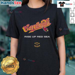 Official Arizona Cardinals Born x Raised Rise Up Red Sea ladies tee showcasing team pride and stylish design for fans.