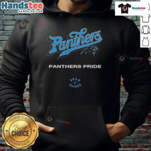 Official Carolina Panthers Born x Raised Panthers Pride Hoodie showcasing team colors and logo, perfect for fans.