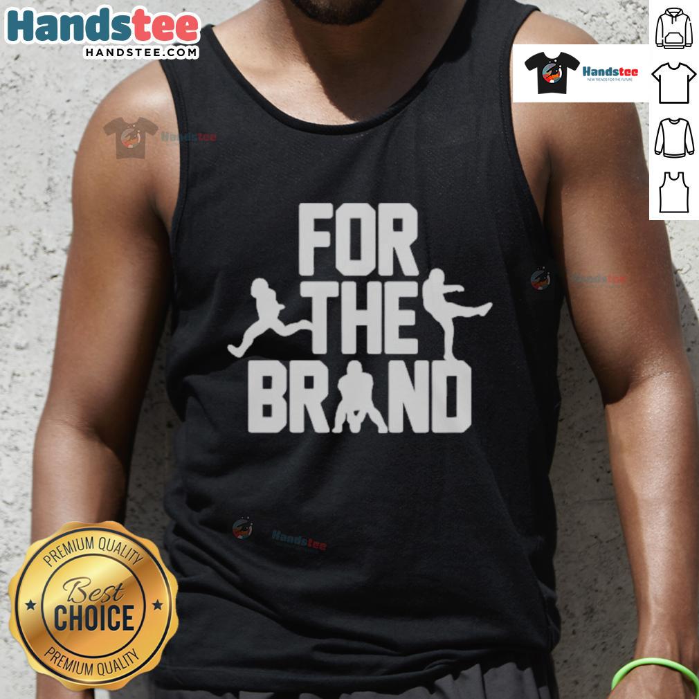 Alt Text: Official Cleveland Browns For The Brand tank top featuring team colors and logo, perfect for fans.