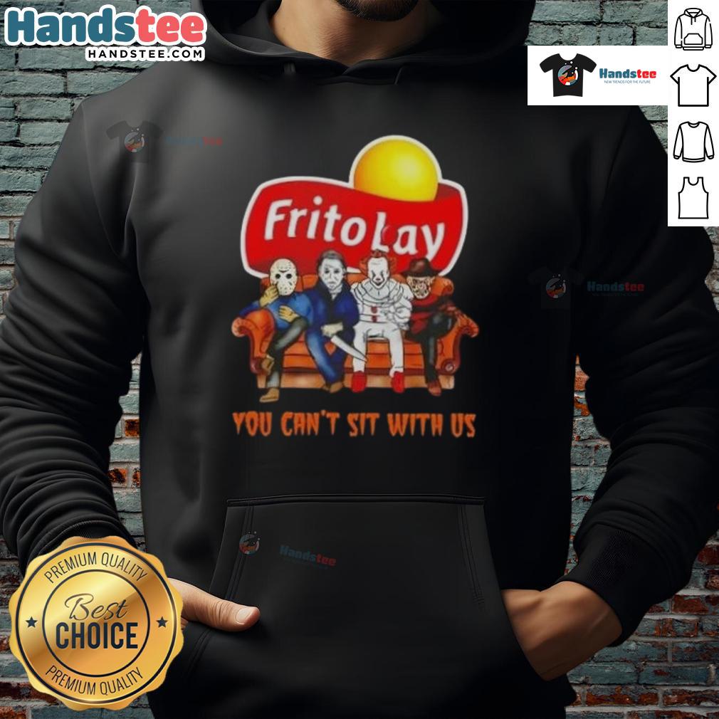 Official Frito Lay X Horror Movies Halloween hoodie featuring 'You Can't Sit With Us' graphic for spooky season style.