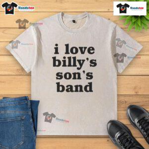 Official I Love Billy's Sons Band washed t-shirt in vintage style, showcasing a trendy design for music fans.