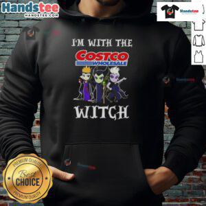 Official I'm With The Costco Wholesale Witch Villains Halloween Hoodie featuring a spooky design for festive celebrations.