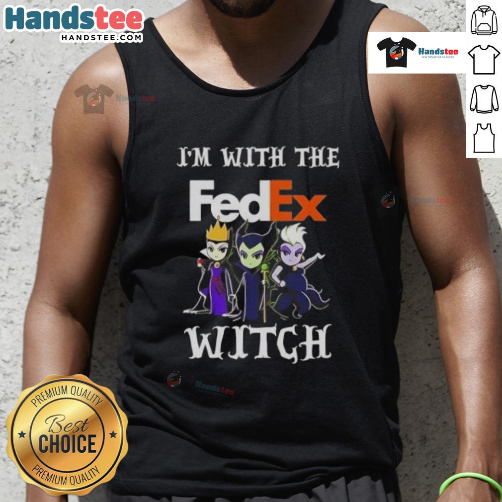 Alt Text: Official I'm With The FedEx Witch Villains Halloween Tank Top featuring a spooky design perfect for Halloween festivities.