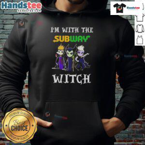 Alt Text: Official I'm With The Subway Witch Villains Halloween Hoodie featuring spooky design and vibrant colors for festive wear.