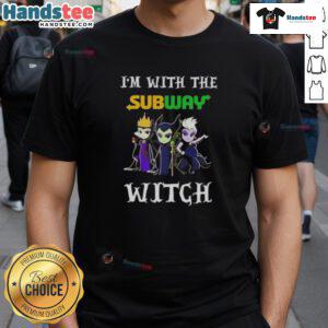 Alt Text: Official I'M With The Subway Witch Villains Halloween T-Shirt featuring a spooky design perfect for Halloween festivities.
