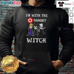 Official Im With The Target Witch Villains Halloween Hoodie for spooky season style and festive fun.