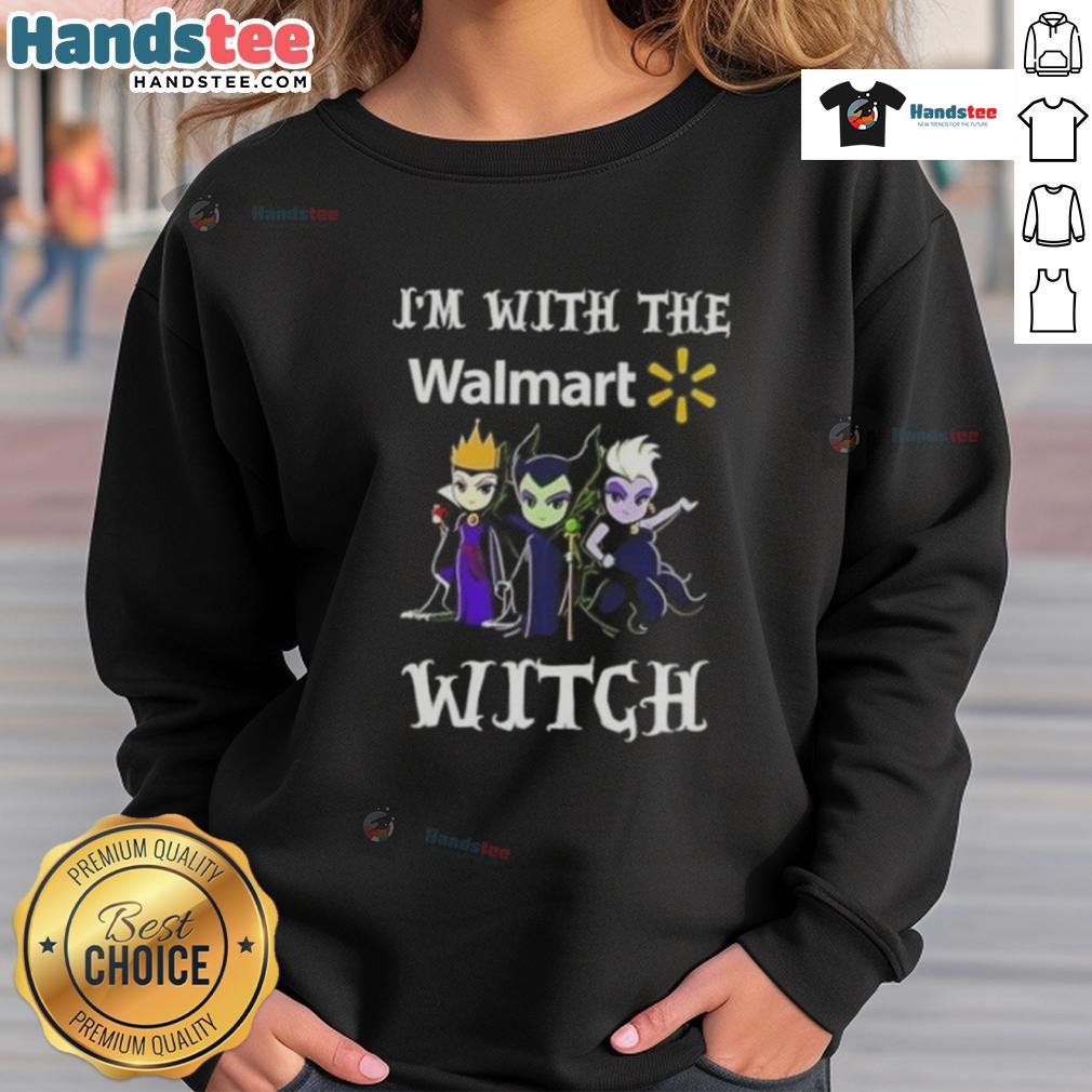 Alt Text: Official I'm With The Walmart Witch Halloween sweatshirt featuring a playful design for spooky season style.