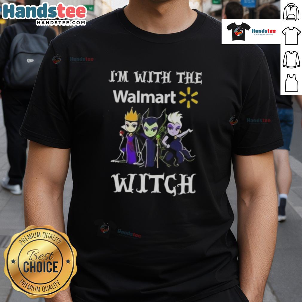 Alt Text: Official I'M With The Walmart Witch Villains Halloween T-Shirt featuring a spooky design perfect for Halloween festivities.
