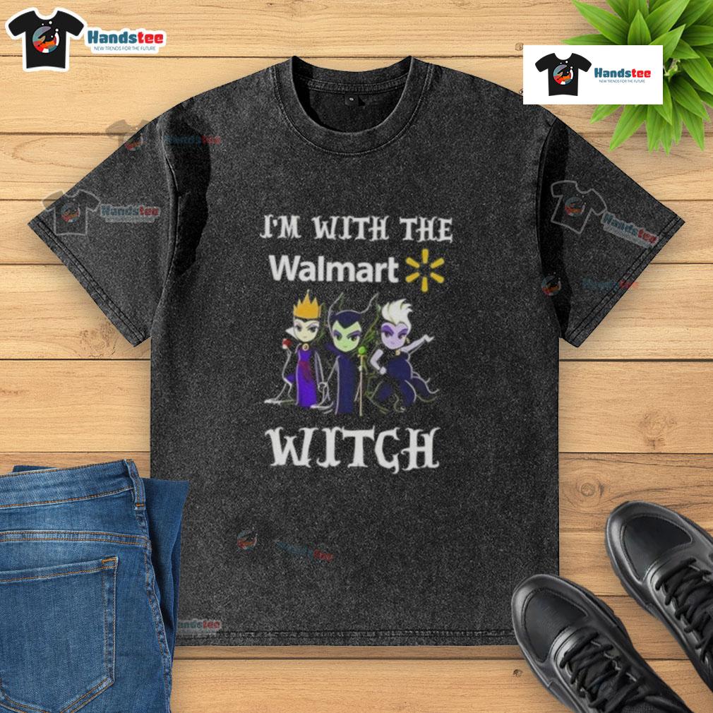 Official 'I'm With The Walmart Witch' Halloween washed t-shirt featuring a spooky design perfect for Halloween festivities.