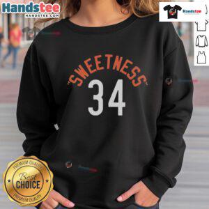 Alt Text: Official Jason Kelce Sweetness 34 sweatshirt featuring a stylish design, perfect for fans and casual wear.