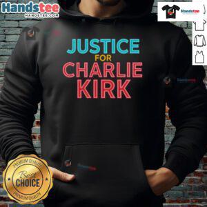 Official Justice For Charlie Kirk Pray Tribute Hoodie showcasing a powerful message in bold lettering on a stylish design.