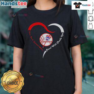 Alt Text: Official New York Yankees Stand With Charlie Strong Heart Memorial Ladies Tee featuring team logo and heartfelt design.