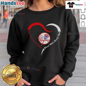 Official New York Yankees Stand With Charlie Strong Heart Memorial Sweatshirt displayed on a hanger.