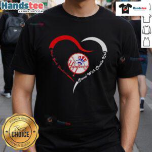 Official New York Yankees Stand With Charlie Strong Heart Memorial T-Shirt featuring Yankees logo and heartfelt tribute design.