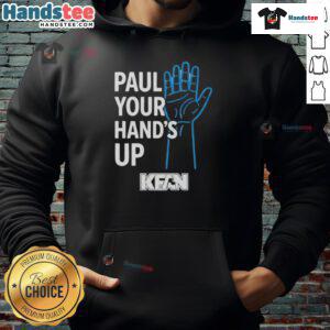 Alt Text: Official Paul Your Hands Up Kfan Hoodie featuring a stylish design and vibrant colors for fans and supporters.