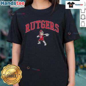 Official Rutgers Scarlet Knights Sir Henry New Ladies Tee featuring vibrant team colors and logo, perfect for game day.