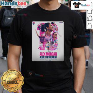Alex Morgan jersey retirement t-shirt for San Diego Wave FC, September 7, 2025, at Snapdragon Stadium, celebrating a legend.