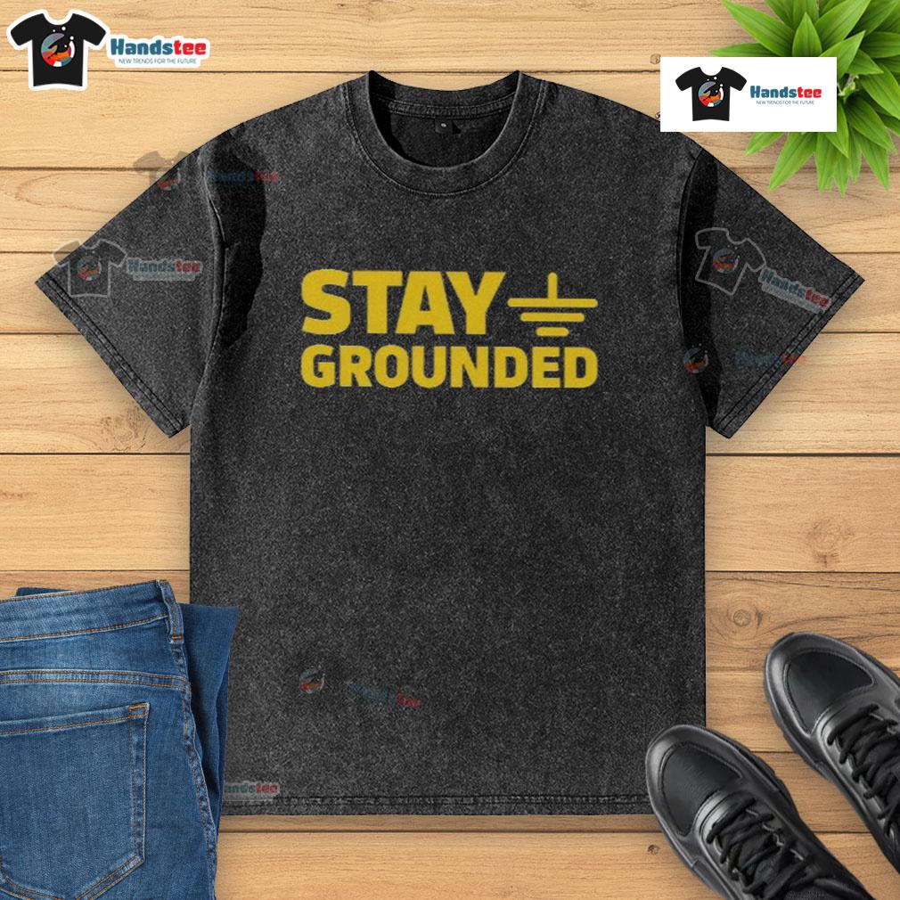 Official Stay Grounded Washed T-Shirt in soft cotton, featuring a relaxed fit and vintage-inspired design for casual style.