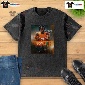 Alt Text: Original De Marcus De Roche Committed To The Miami Hurricanes washed t-shirt showcasing team spirit and style.