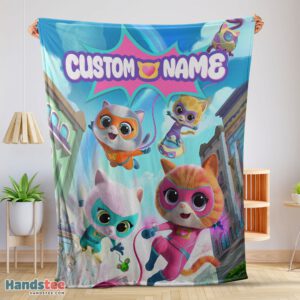 Premium Disney Junior SuperKitties Chibi Cute Fleece Blanket Customize Blanket