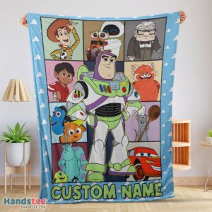 Premium Disney Pixar Toy Story Buzz Lightyear With Friends Blanket Fleece Customized Blanket