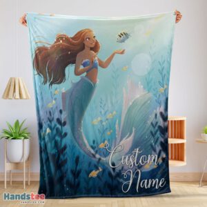 Premium Disney The Little Mermaid Ariel Princess Fleece Family Princess Customized Blanket