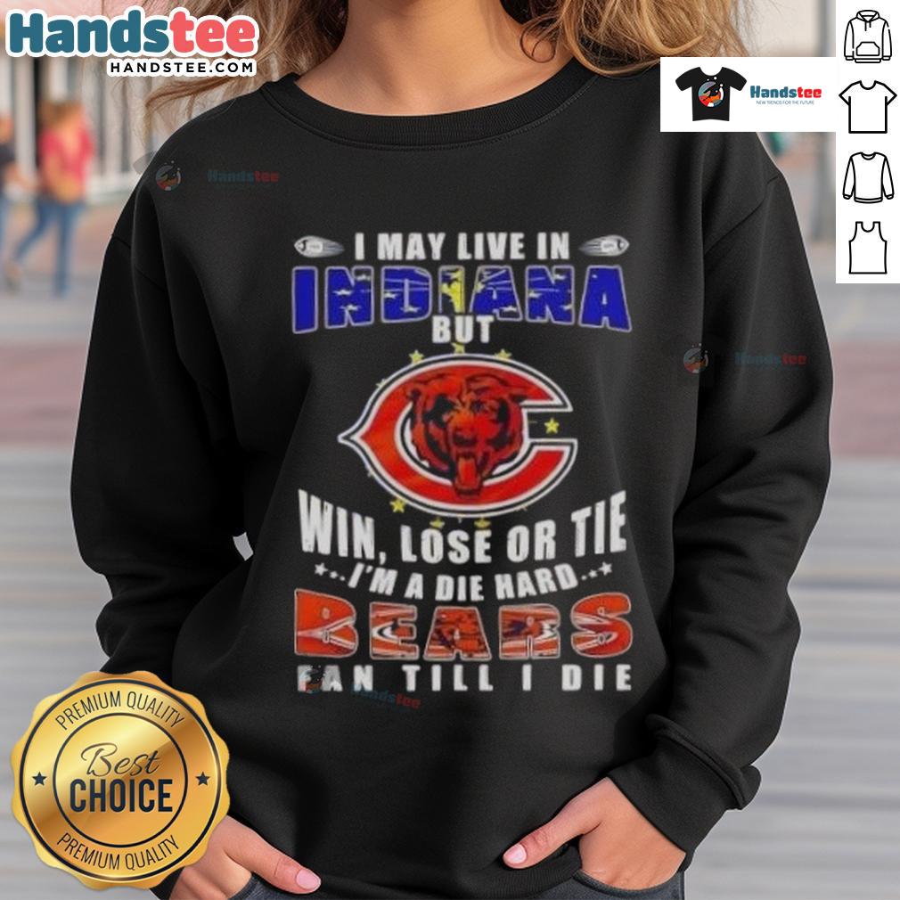 Premium sweatshirt for die-hard Chicago Bears fans living in Indiana, showcasing team spirit and loyalty.