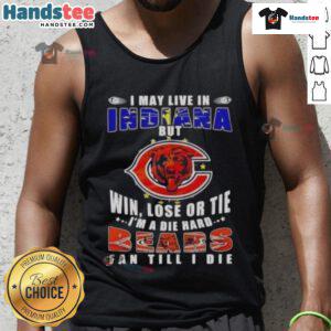 Premium tank top for die-hard Chicago Bears fans living in Indiana, featuring bold team spirit and loyalty design.