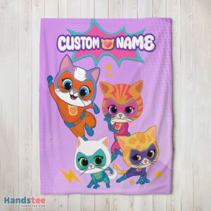 Premium Super Kitties Assemble Feline Heroes In Action Blanket Fleece Customized Blanket