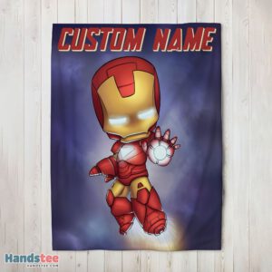 Premium Superhero Marvel Avenger Chibi Iron Man Blanket Fleece Customized Blanket