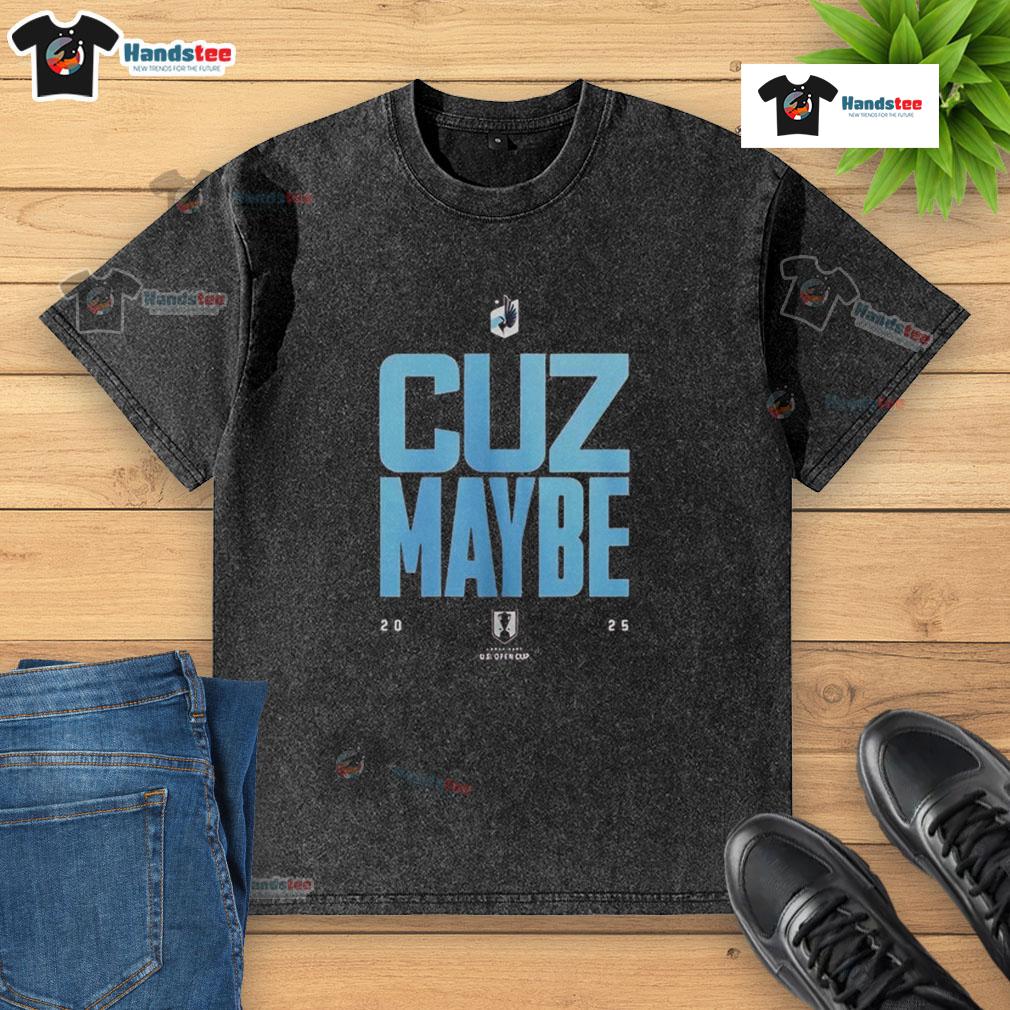 Top Minnesota United FC 'Cuz Maybe' 2025 washed t-shirt featuring vibrant graphics and a comfortable fit.