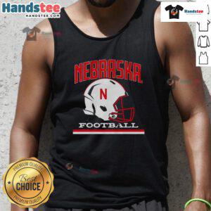 Vintage tank top featuring the Nebraska Cornhuskers basketball helmet design, perfect for fans and collectors.