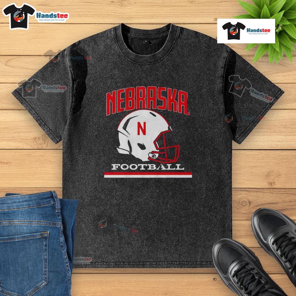 Vintage washed t-shirt featuring the Nebraska Cornhuskers basketball helmet design, perfect for fans and collectors.
