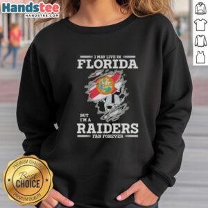 Alt Text: Awesome sweatshirt for Raiders fans living in Florida, featuring bold graphics and cozy design for ultimate comfort.