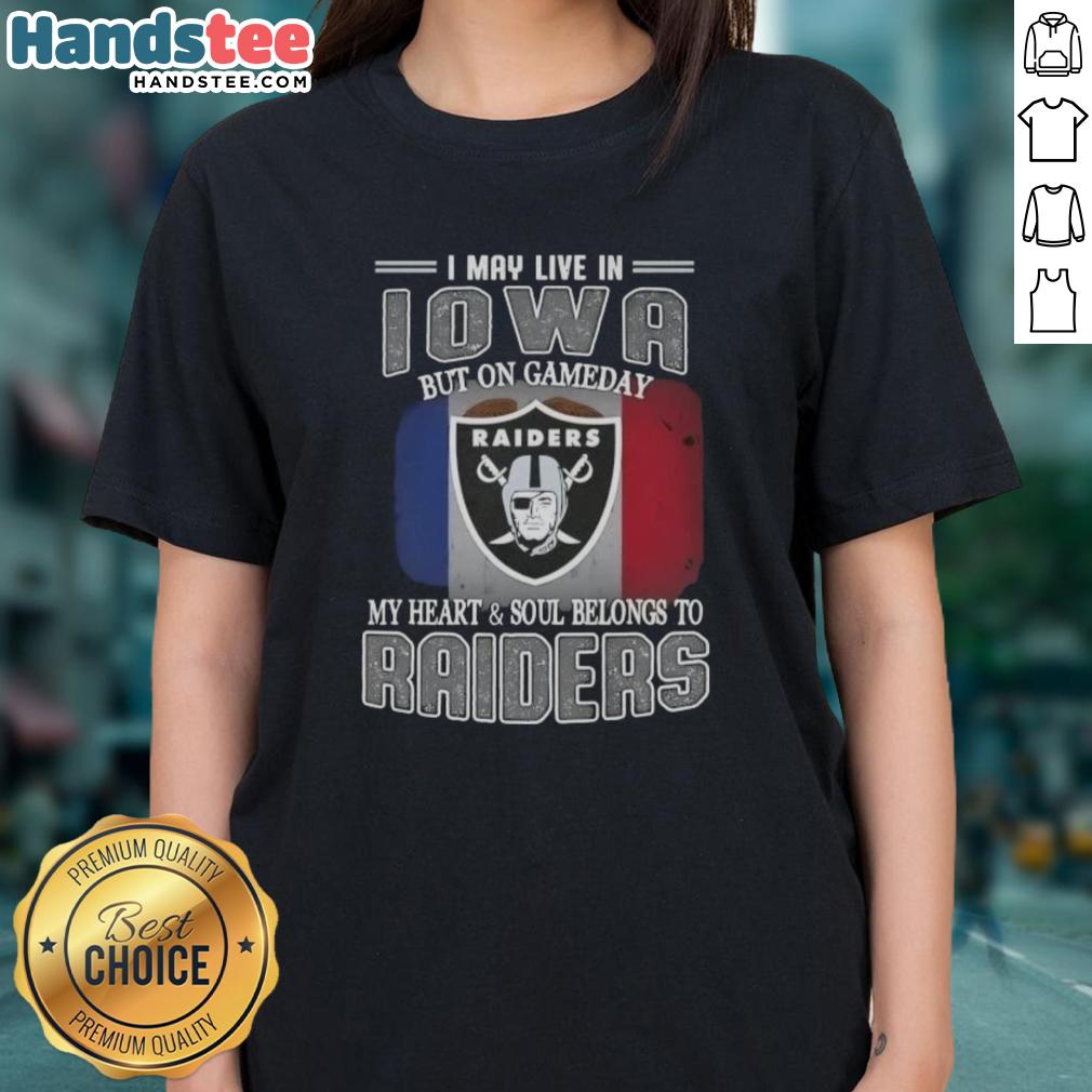 Awesome ladies tee for Raiders fans, showcasing pride for Iowa and love for the team on game day.