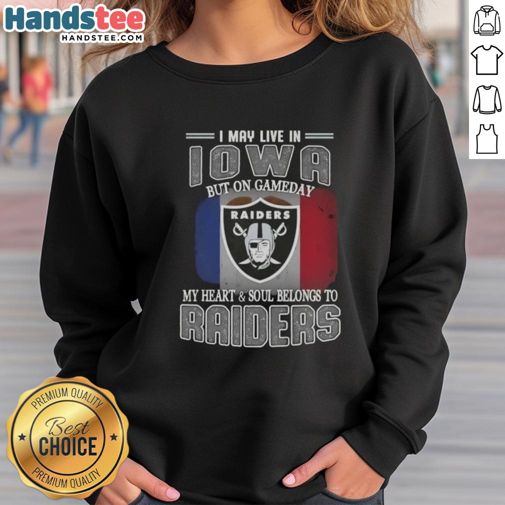 Awesome sweatshirt for Iowa fans showcasing Raiders pride on game day with a stylish design and comfortable fit.
