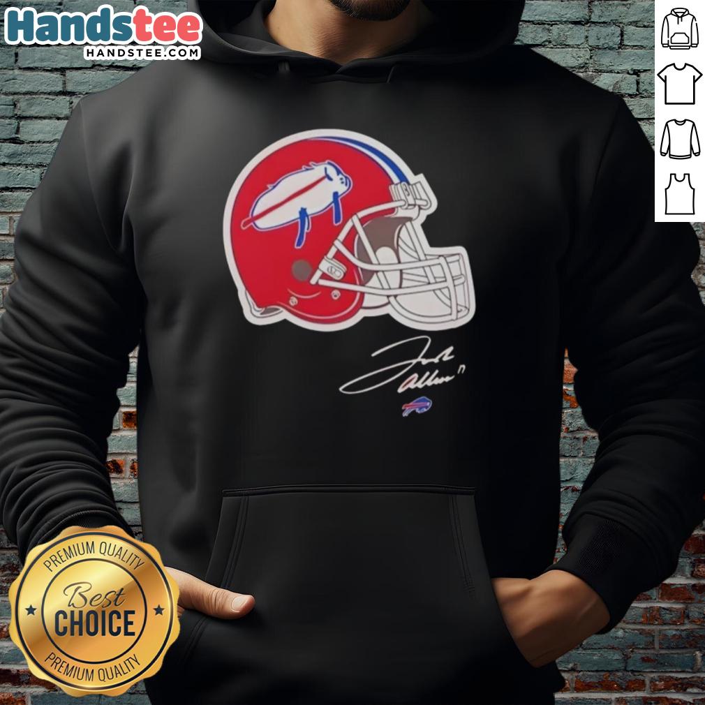Good Buffalo Bills New Era illustration of helmet on signature hoodie, showcasing team pride and style.